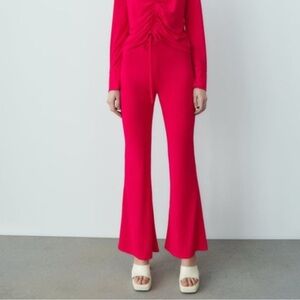 Zara Vibrant Red Flare Pants